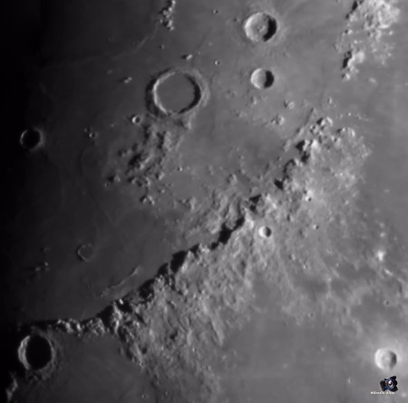 Chaine des Apennins ( Lune ) : Issu de la vidéo Prise au canon 600D derriere le Mak 150/180